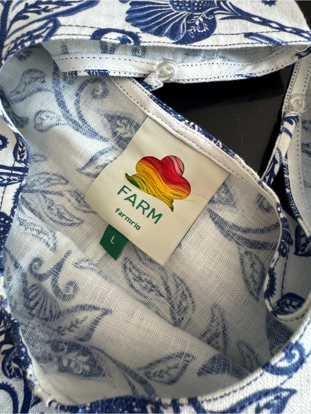 FARM Rio Blue and White Floral Print Dress - Picture 6 of 9